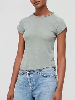 image of Free People Be My Baby Tee - Washed Army