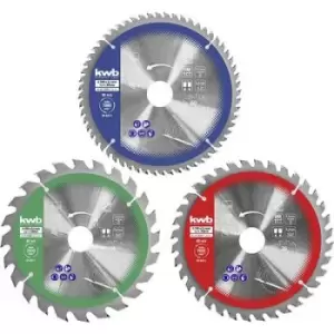 image of kwb 584795 Circular saw blade set 165 x 16mm