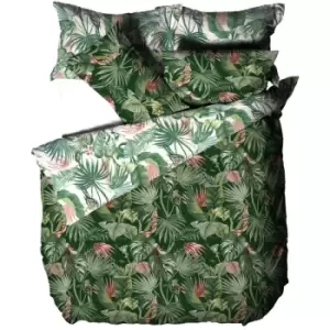 image of Amazonia Rainforest Duvet Cover Set (Double) (Jade Green) - Jade Green - Furn