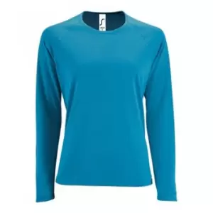Image of SOLS Womens/Ladies Sporty Long Sleeve Performance T-Shirt (L) (Aqua)