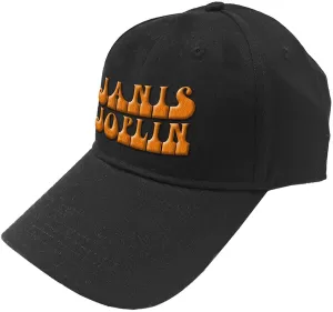 image of Janis Joplin - Orange Logo Mens Baseball Cap - Black