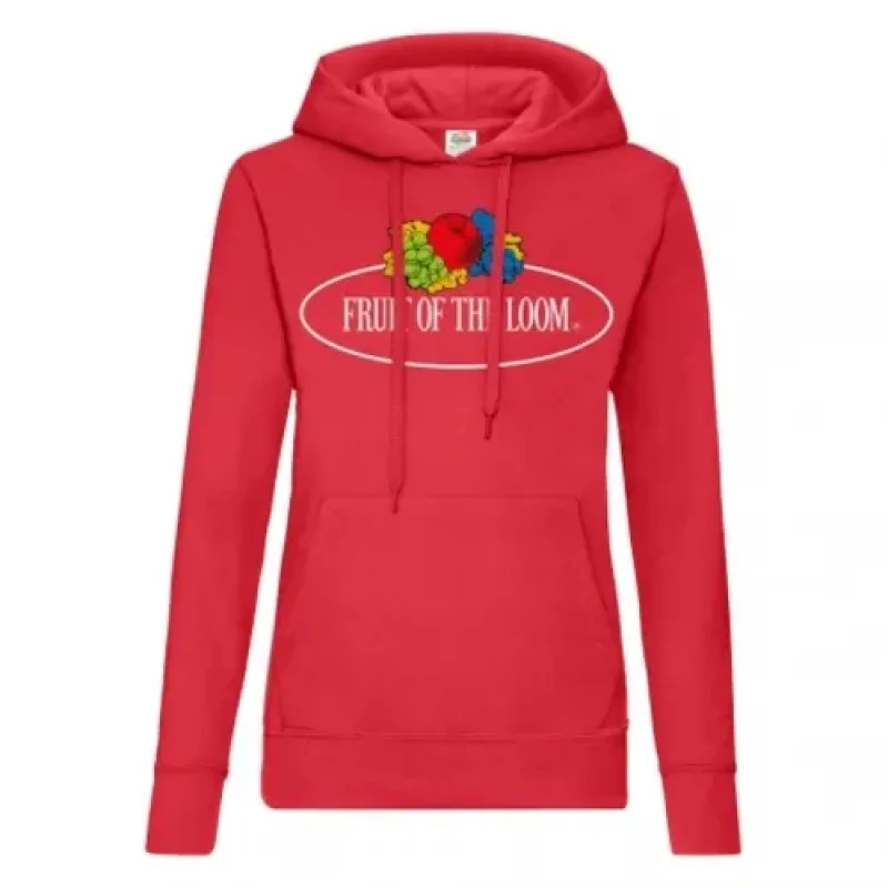 Image of Fruit Of The Loom Womens hooded sweatshirt Fruit of the Loom Vintage Logo Print Rouge Female XL