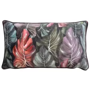 Image of Mogori Leafage Cushion Aubergine, Aubergine / 30 x 50cm / Polyester Filled