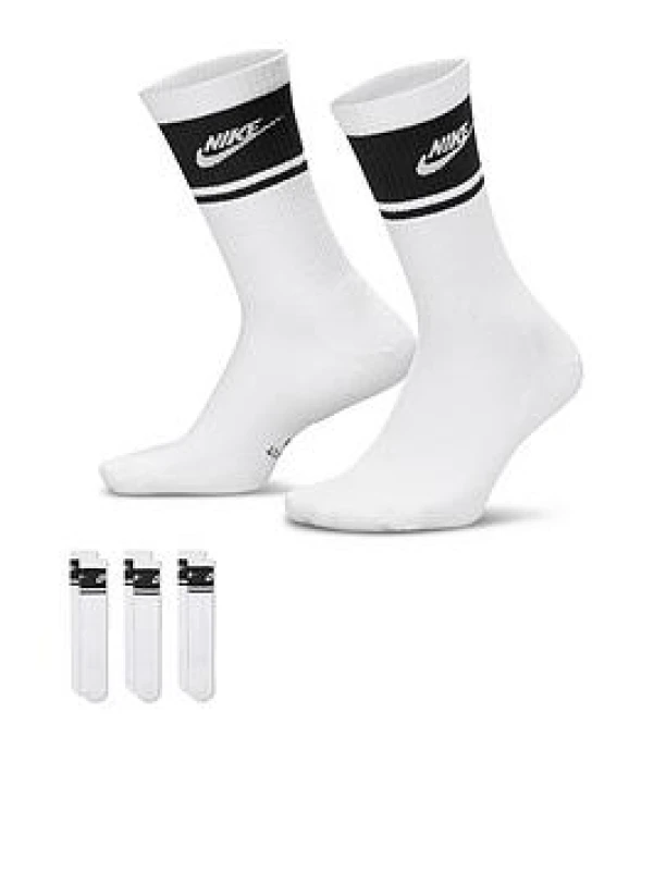 Image of Nike Sportswear Dri-FIT Everyday Essential Crew Socks (3 Pairs) - White Unisex 7 - 11