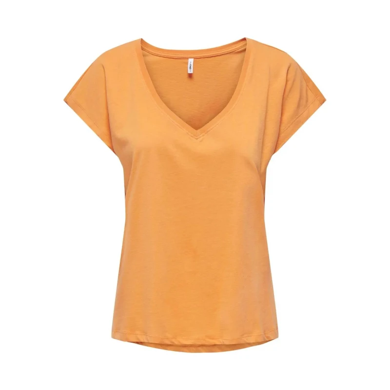Image of Only Womens v-neck T-Shirt Only Winnie Orange Female XS