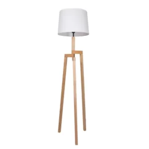 image of Sabi Tripod Floor Lamp Wood Blank, Solid Fabric