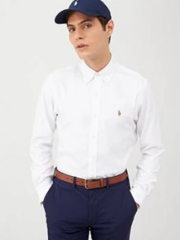 Image of Polo Ralph Lauren Golf Long Sleeved Non-Iron Oxford Shirt - White