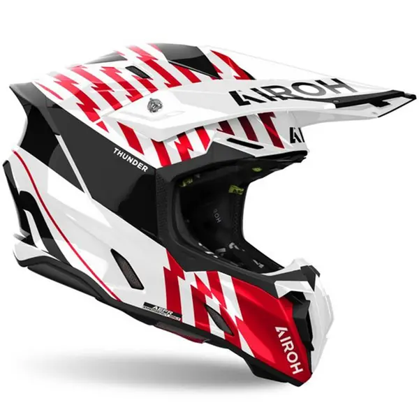 Image of Airoh Twist 3 Thunder Red White Offroad Helmet Size XL
