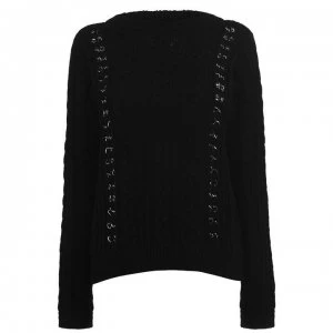 image of Oui Oui Crew Neck Knit - Black 9990