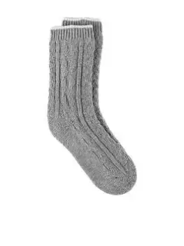 Image of Totes Cashmere Blend Slouch Bed Sock - Grey Marl