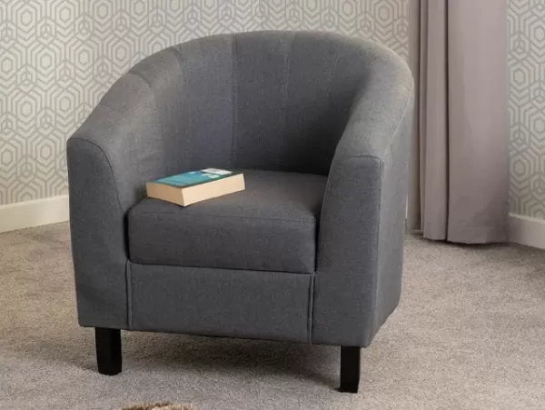 image of Seconique Tempo Grey Fabric Tub Chair