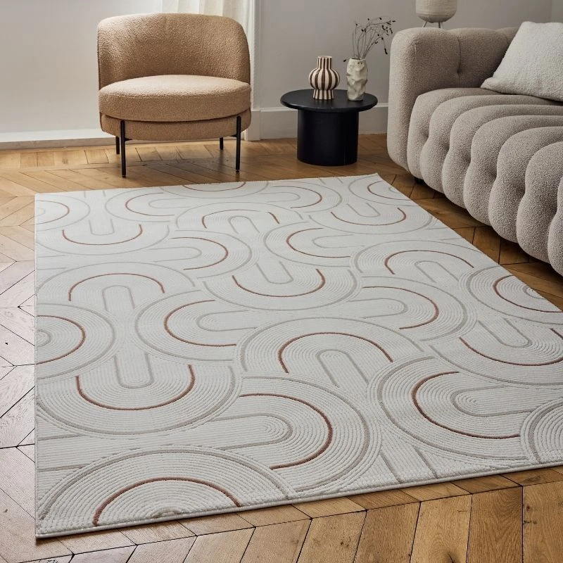 Image of THE RUGS Carmel Modern Area Rugs & Runners Arch Design Soft Pile in Terracotta Size: 80cm x 300cm Terracotta Unisex 80cm x 300 cm