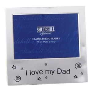 image of Satin Silver Occasion Frame I Love My Dad 5x3 Frame