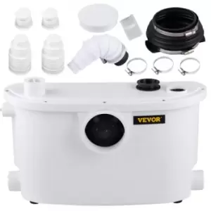 Image of VEVOR Macerator Pump, 400W Macerator Toilet Pump, 4 Water Inlets Macerating Pump, Sewerage Pump for Basement, Kitchen, Sink, Shower, Bathtub, Waste Wa