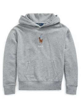Image of Ralph Lauren Girls Big Pony Pocket Front Hoodie - Grey, Size Age: 8-10 Years, M, Women