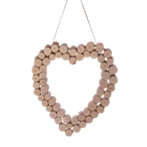 Image of Log Slice Heart Hanging Decoration