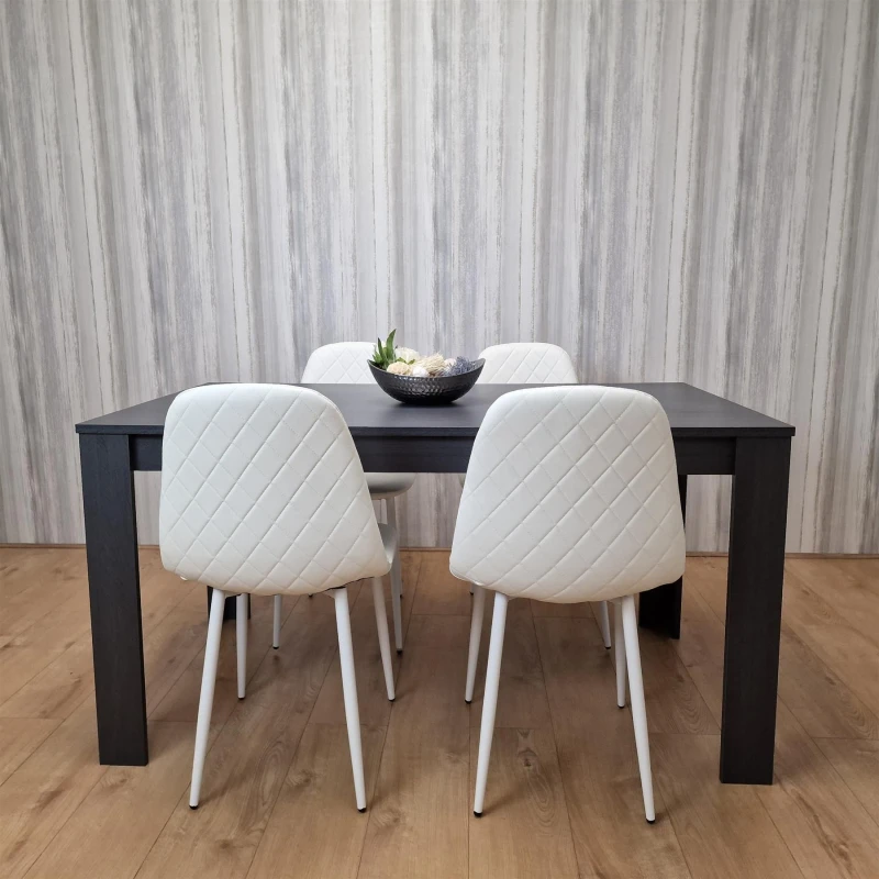 Image of KOSY KOALA Dining Table Set with 4 Chairs Dining Room, Kitchen table set of 4 Dark Grey