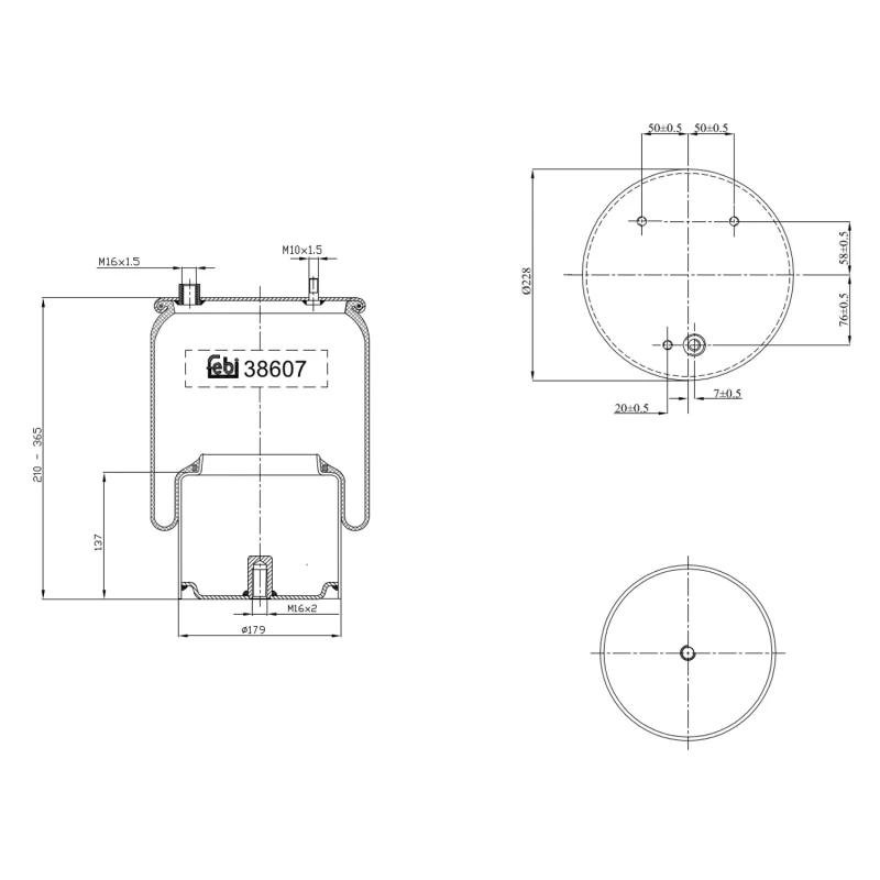 Image of FEBI BILSTEIN 38607 Boot, air suspension Rear Axle Right Boot,air suspension (324)