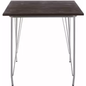 image of District Grey Metal and Elm Wood Table - Premier Housewares