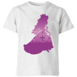 Image of Nintendo Super Mario Peach Silhouette Kid's T-Shirt - White - 11-12 Years