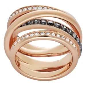 Image of Ladies Swarovski PVD rose plating Size Q Dynamic Ring 58