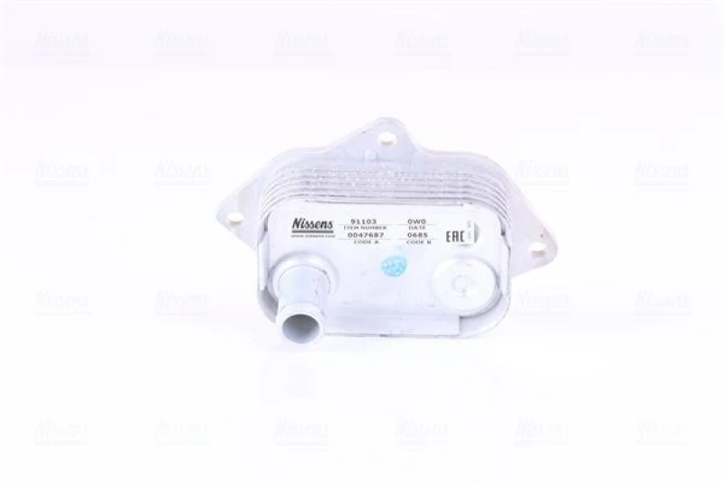 Image of NISSENS 91103 Oil Cooler without gaskets/seals, without filter Aluminium Oil Cooler,engine oil (469)