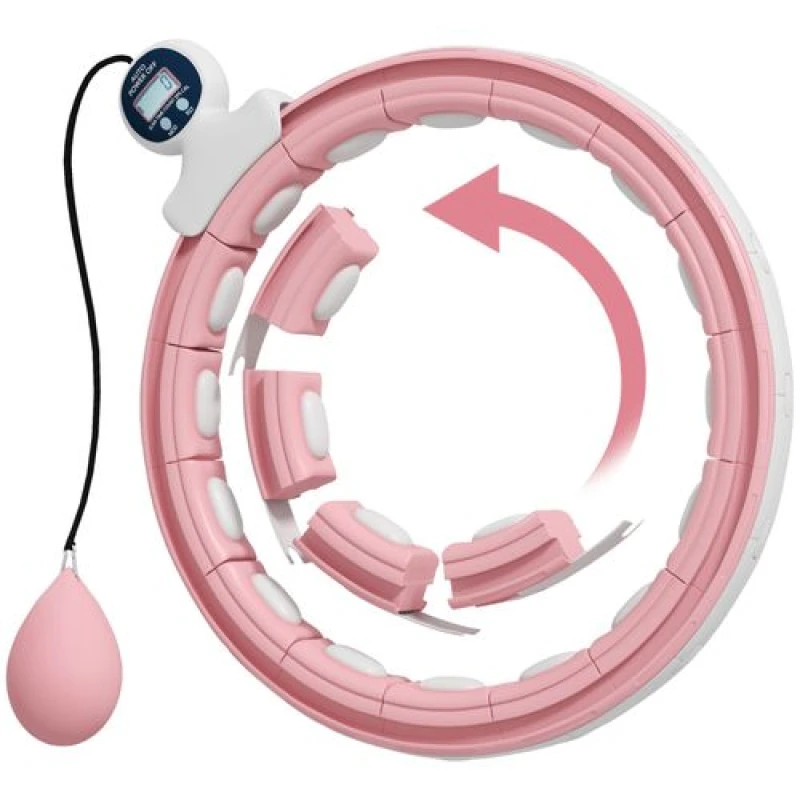 Image of Sportnow Smart Weighted Hula Hoop With 16 Detachable Knots And Digital Counter, Pink A93-057V00PK