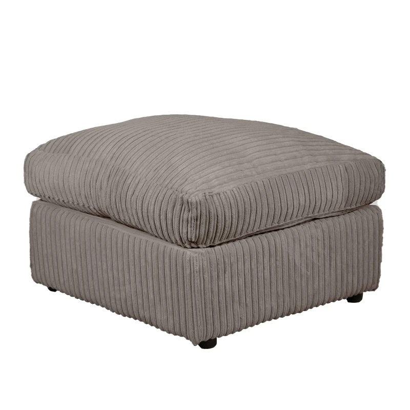 Image of LUXURY LIFE Dylan Jumbo Cord Fabric Footstool Grey