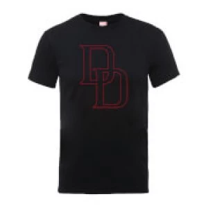 Image of Marvel Daredevil Red Outline Mens Black T-Shirt - L - Black