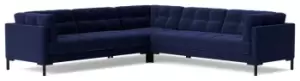 Image of Swoon Landau Velvet 5 Seater Corner Sofa - Ink Blue