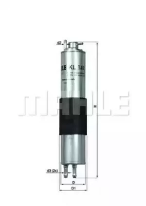 image of Fuel Filter KL149 72012391 by MAHLE Original