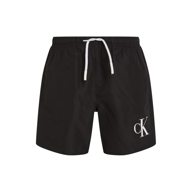 Image of Calvin Klein Jeans Kids Medium Drawstring Swim Shorts CK Black BEH male 14Y