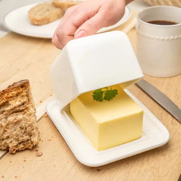 image of Mary Berry Signature Butter Dish White