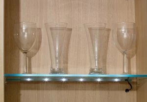 Image of Wickes LED Glass Shelf Natural Clip Light - 0.8W