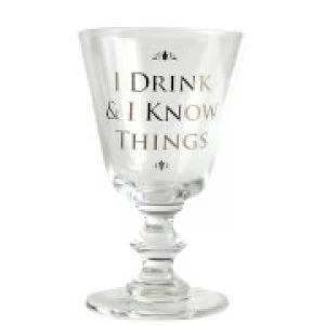 image of Game Of Thrones Wine Glass (I Drink And Know Things)