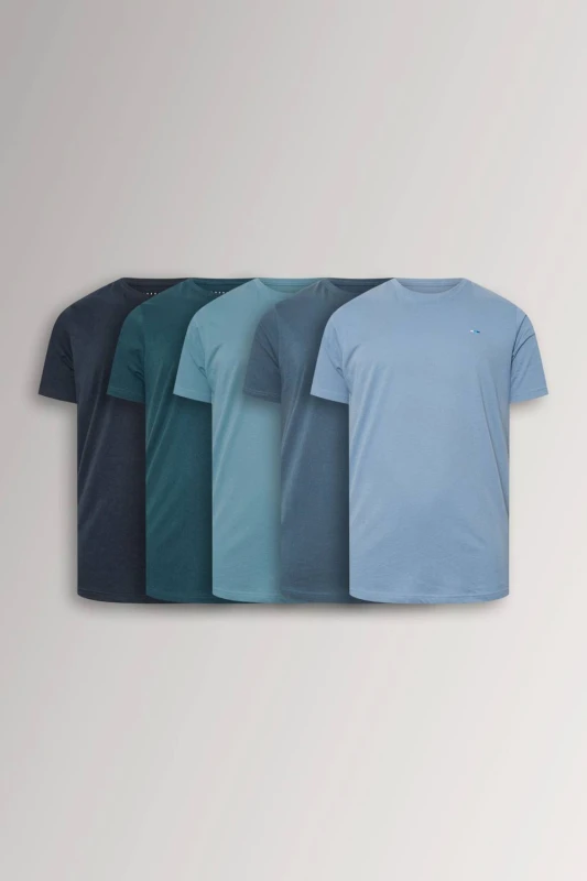 Image of BadRhino BadRhino Men 5 Pack Core T-Shirts in Dark Navy Size: X-Large Dark Navy 1XL Male 5063111984084