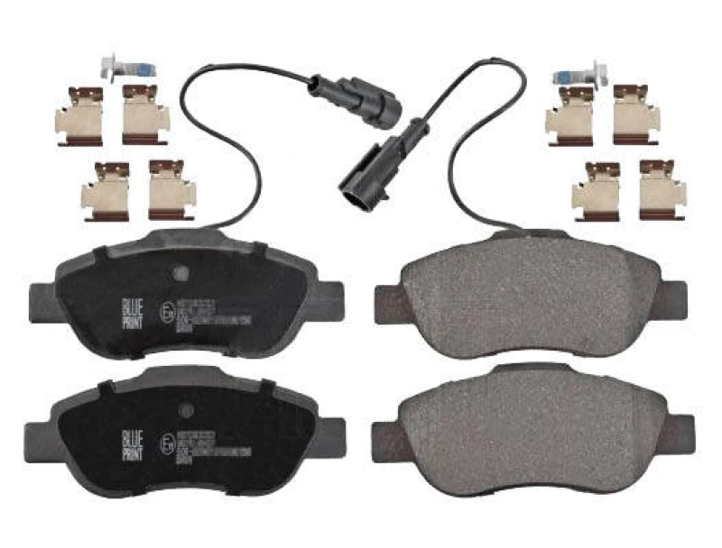 Image of Blue PRINT ADF124239 Brake pad set Front Axle, incl. wear warning contact, with fastening material Brake Pad Set,disc brake (402)