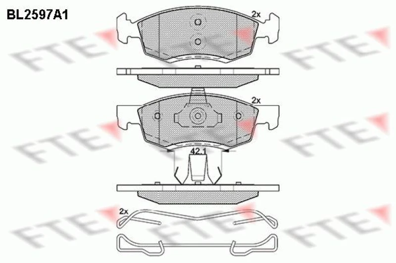 Image of Brake pad set FTE 9010848