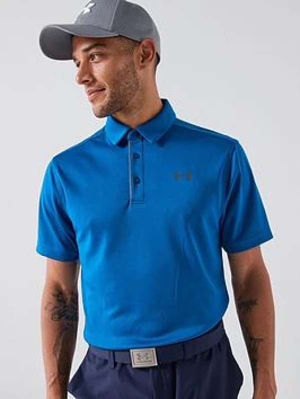 Image of Under Armour Tech Polo Mens Short Sleeve Performance Polos S Blue 36125021350