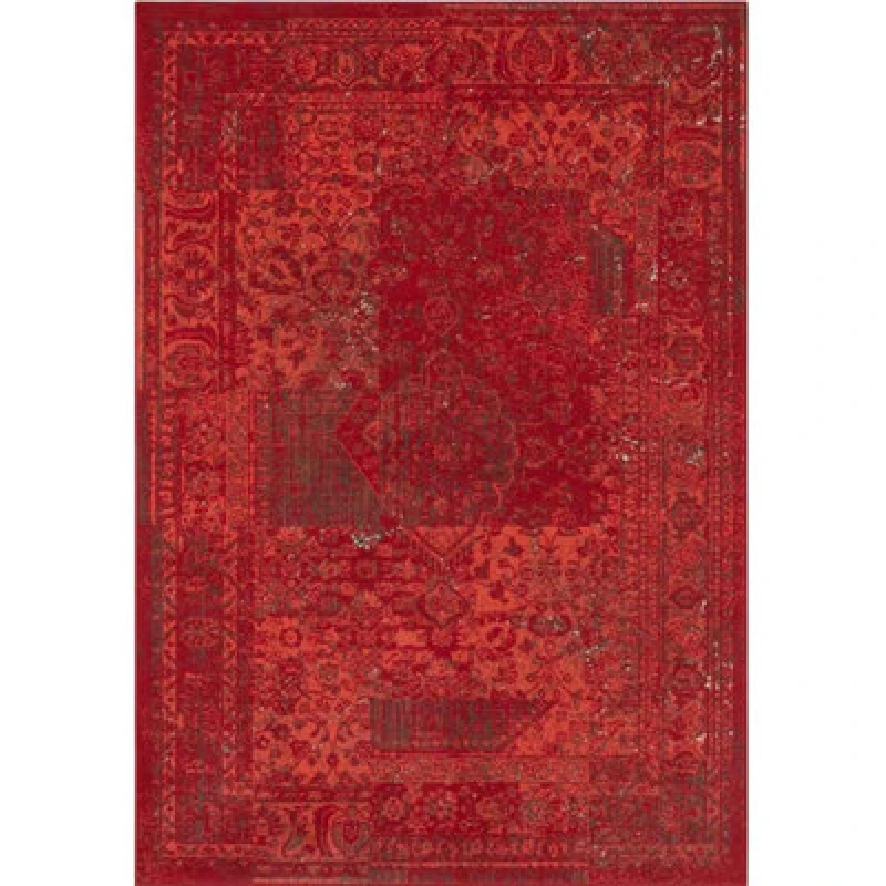 Image of The Rugs Design Velour Plume Rug And Runner Soft Durable Vintage Area Rug In Red