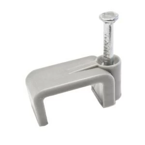 Image of BQ Grey 2.5mm Twin Earth Cable Clips Pack of 100