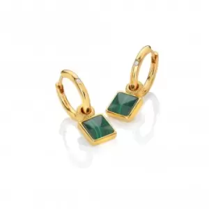 image of Revive Malachite Square Earrings DE713