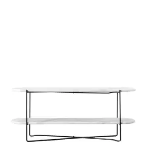 image of Crossland Grove Christie Display Coffee Table White Marble 110 X 42 X 45Cm