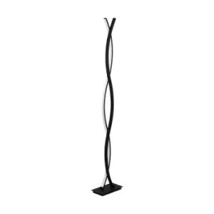 Image of Floor Lamp Light Black Shade White Plastic Double Stem Bulb LED 32W Included