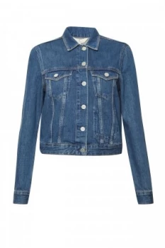 Image of French Connection Micro Western Denim Jacket Blue