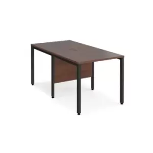 image of Office Desk 2 Person Rectangular Desk 800mm Walnut Tops With Black Frames Maestro 25