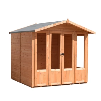 image of Shire Parham Shiplap Summerhouse - 7ft x 7ft (2050mm x 1980mm) Brown Wood PARH0707DSL-1AA