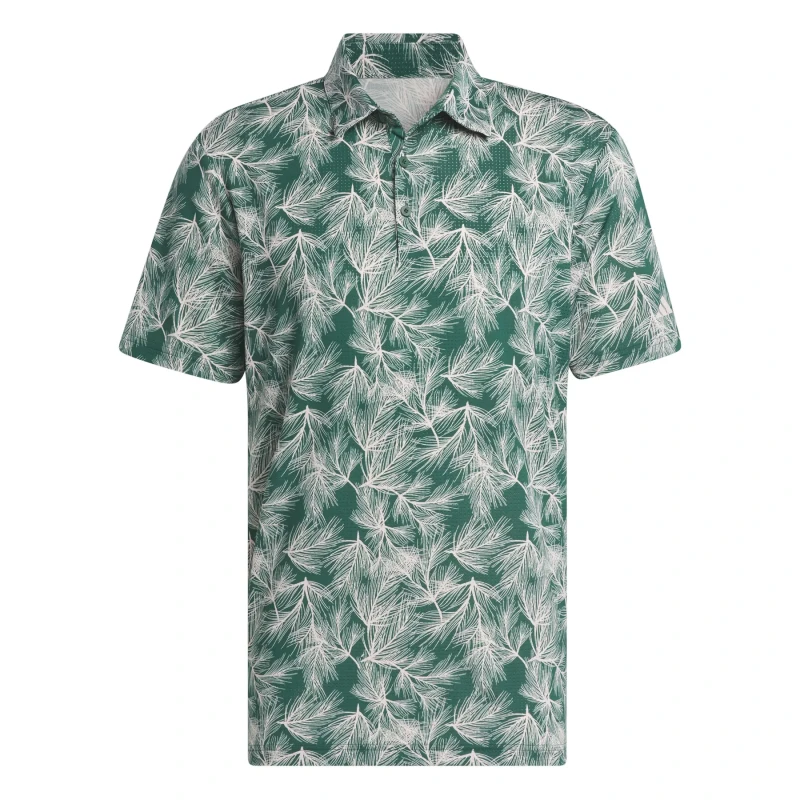 Image of adidas Ultimate 365 Pine Print Golf Shirt - Green Green XL