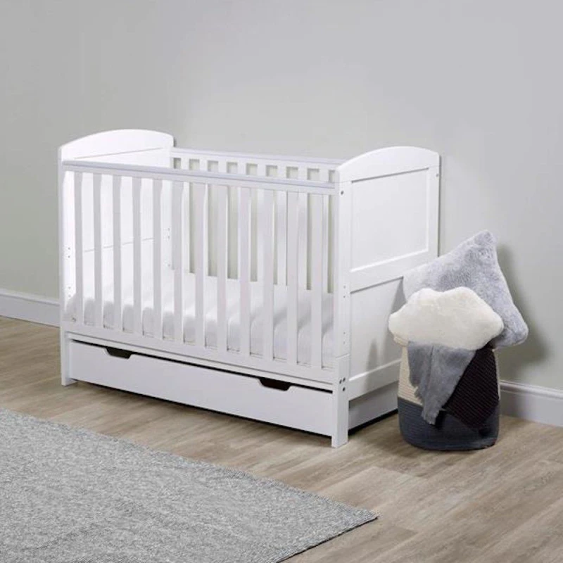 Image of Ickle Bubba Coleby Mini Cot Bed, Under Drawer & Mattress White unisex one