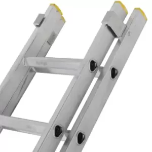 Image of 18 Rung Aluminium Double Section Extension Ladders & Stabiliser Feet 2.5m 4m